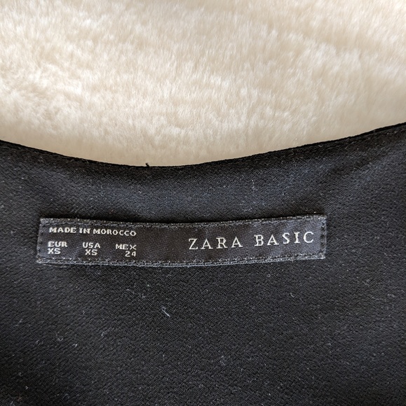 Zara Black V-Neck Blouse Studded Detail - Picture 7 of 8